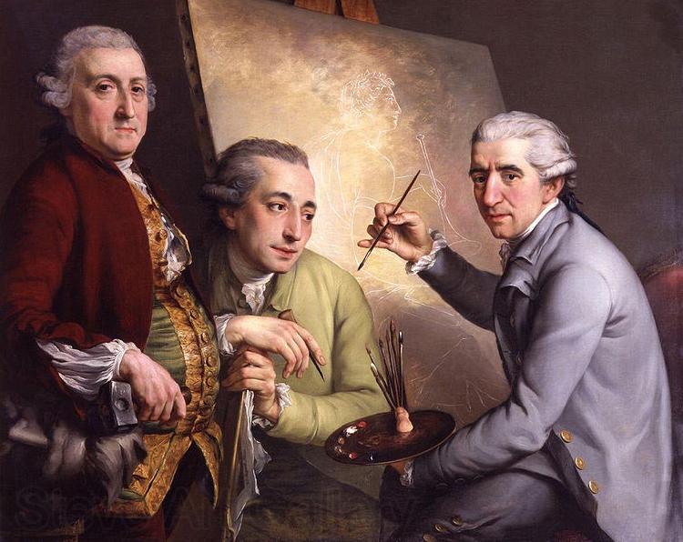 unknow artist Portrait of Agostino Carlini; Francesco Bartolozzi; Giovanni Battista Cipriani Germany oil painting art